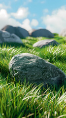 Sticker - A big rock on the grass