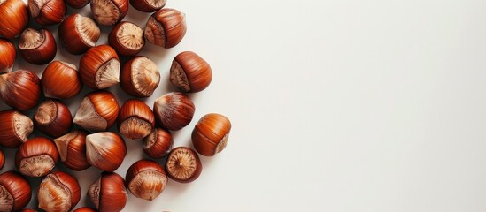Aufkleber - Text composed of hazelnuts, with space for copying an image.