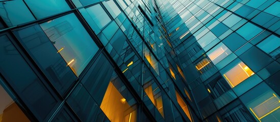 Poster - Modern architecture's exterior featuring a building abstract background, perfect for a copy space image.
