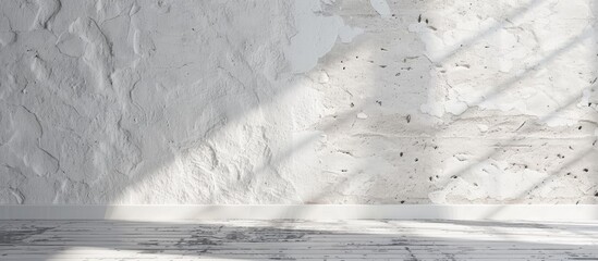 Poster - High-quality wallpaper with a vintage white textured wall design, ideal for displaying text with ample copy space image.