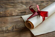 © Cadengo - A diploma scroll background typically features a rolled parchment paper tied with a ribbon, symbolizing academic achievement and graduation