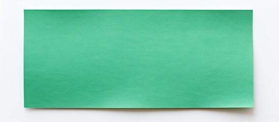 Poster - Green paper with blank space for text isolated for use as a copy space image on a white background.