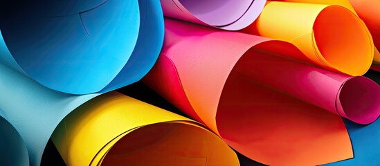 Poster - Vibrant paper creating a close-up background with ample copy space image.