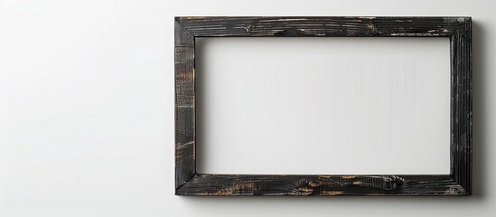 Poster - A dark wooden picture frame against a white background with blank space for images.