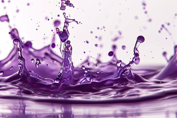 Wall Mural - A splash of purple water in slow motion