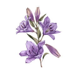 Wall Mural - Lavender lily plant isolated on white background