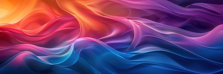 Canvas Print - Abstract Colorful Swirling Waves