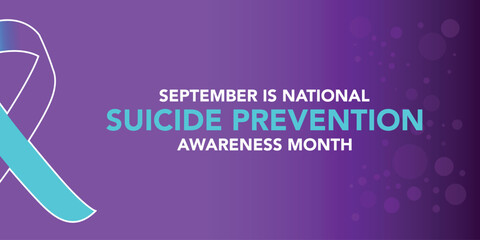 National suicide prevention awareness month - two hand with suicide awareness prevention ribbon roll around on dark purple background vector design
