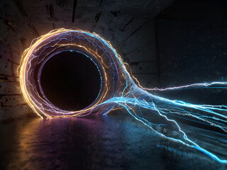 Poster - a flow of electricity through the tunnel