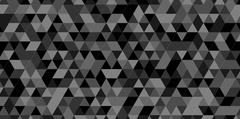 Wall Mural - Vector geometric seamless technology black triangle element light background. Abstract digital grid light pattern black and gray Polygon Mosaic triangle Background, business and corporate background.