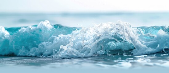Aufkleber - Close-up of a foamy wave in a clear coastal sea/ocean with a copy space image.