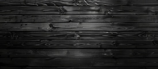 Leinwandbilder - Black wooden boards creating a textured or background for a copy space image.