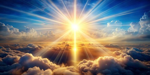 heavenly light illuminating ethereal realm, unveiling celestial revelation - heavenly realm, divine 