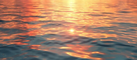 Poster - Subtle sunset reflection on calm water, suitable for adding text or images in the highlighted portion.