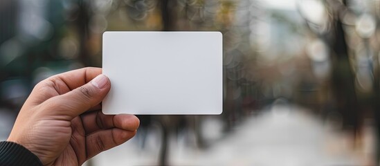 Poster - Holding a card with copy space image.