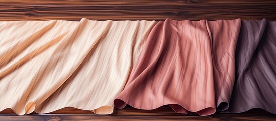 Aufkleber - Wooden table background with abstract tablecloths, perfect for a copy space image.