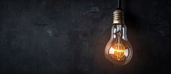 Poster - Copy space image of a light bulb set against a black backdrop.