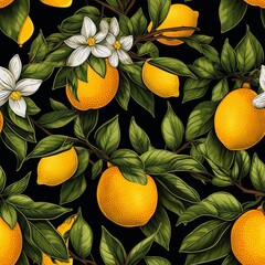 Lemon patterns wallpaper 