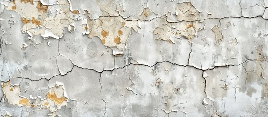 Aufkleber - High-resolution texture background for design with an aged concrete wall showing cracked and peeling paint, an ideal copy space image.