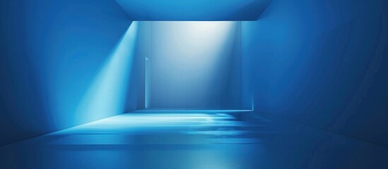 Wall Mural - Abstract Blue Room with Light