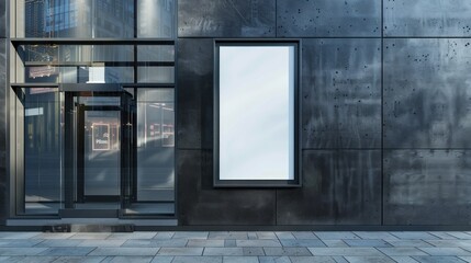 Poster - Modern Building with a Blank Billboard