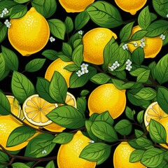 Wall Mural - Lemon patterns wallpaper 