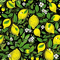 Wall Mural - Lemon patterns wallpaper 