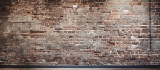 Poster - Vintage brick wall with lime paint providing a backdrop for designers, offering ample copy space image.
