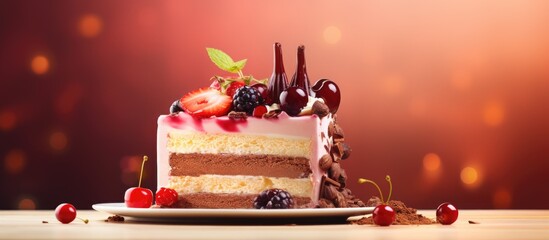 Poster - A delicious cake with copy space image.