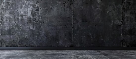 Leinwandbilder - Textured dark concrete wall with cement texture, perfect for interior design showcasing. Includes dark edges and space for adding text or images.