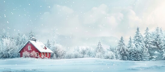 Poster - christmas landscape with a winter background, perfect for a festive greeting card with copy space im