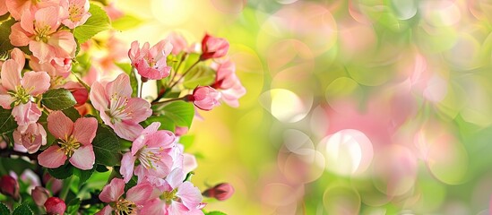 Aufkleber - spring background with fresh flowers, ideal for a copy space image.