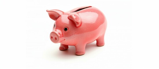 Poster - An isolated piggy bank displayed on a white background with empty space for text or additional images.