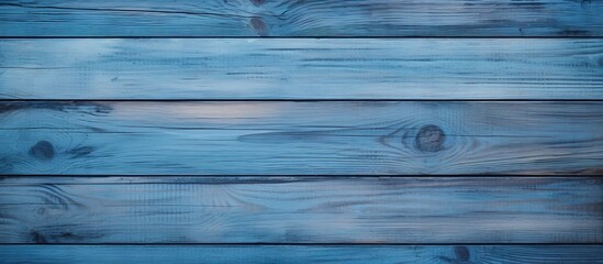 Leinwandbilder - Blue wood panel texture in the background of a copy space image.