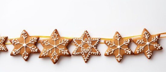 Aufkleber - Isolated Christmas fir tree cookie with a garland, ideal for use as a copy space image.