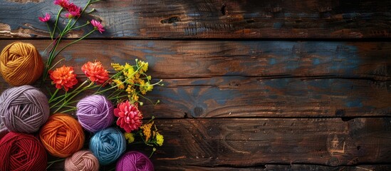 Poster - Crafting needlework and knitting with a blank area for adding images or text.