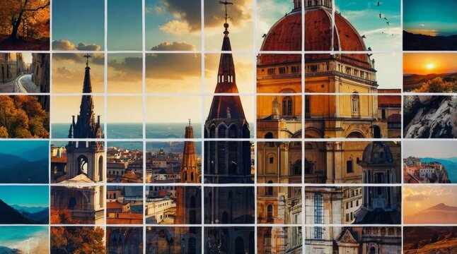 Collage grid effect overlay