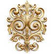 © Mahananda - Baroque-Style Ornamental Gold Design Element on Transparent Background