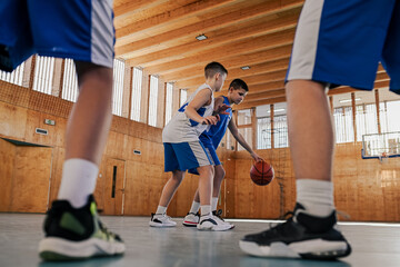 Poster - Players competing in a basketball game