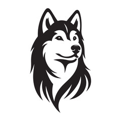 Siberian Husky vector silhouette