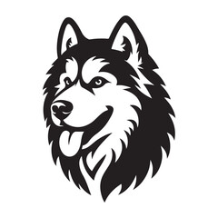 Siberian Husky vector silhouette