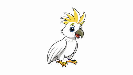 Poster - cartoon parrot on white background