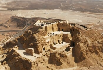 Wall Mural - A view of the ancient Jewish Fortress of Masada in Israel