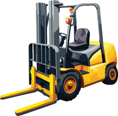 forklift truck vector silhouette