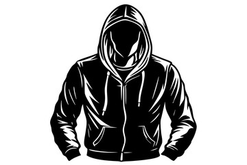 Wall Mural - Hoody vector silhouette on white background