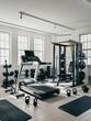© wayne - Contemporary Home Gym with Various Fitness Equipment