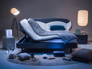 Modern Bedroom Setup Showcasing an Array of Smart Devices