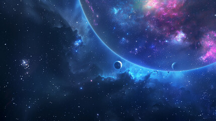 beautiful galaxy and nebula in the night sky. starry background perfect for astronomy and science en