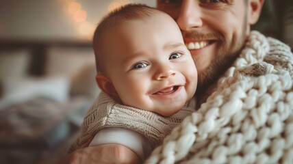 Wall Mural - Happy father and son