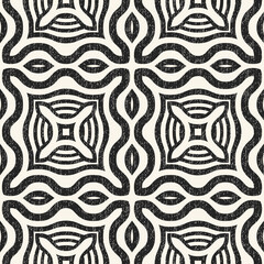 Poster - Monochrome Grain Textured Ornate Pattern